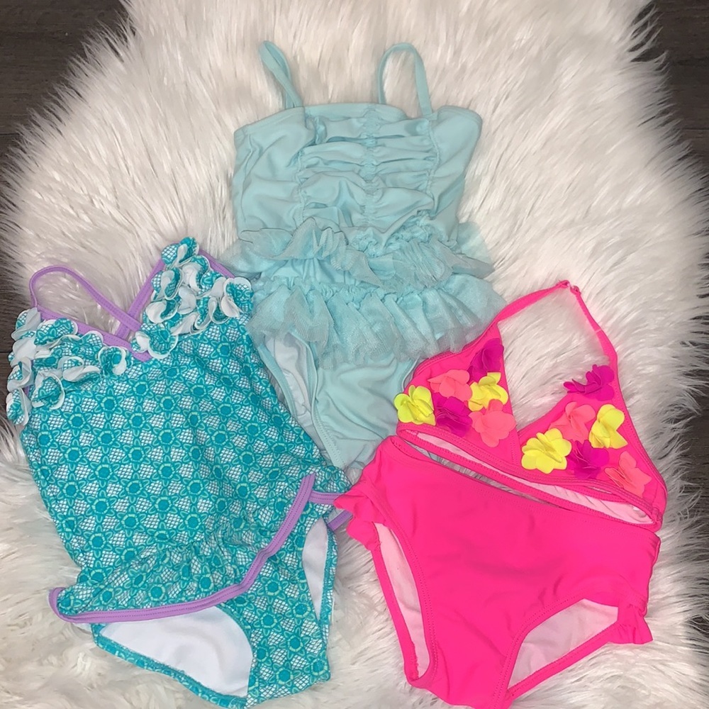BUNDLE (3) Toddler Girls Swimsuits 18-24 /24 Months